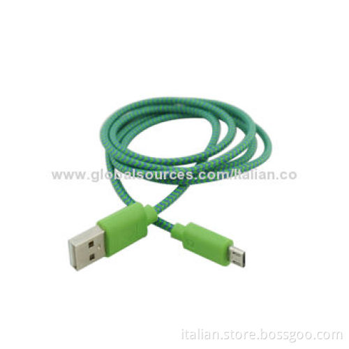 USB 2.0 Fabric Braided Micro Data Charging Cable for Samsung for HTC for cellphone